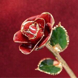 Steven Singer Valentine's Day Red 24kt Gold Dipped Rose